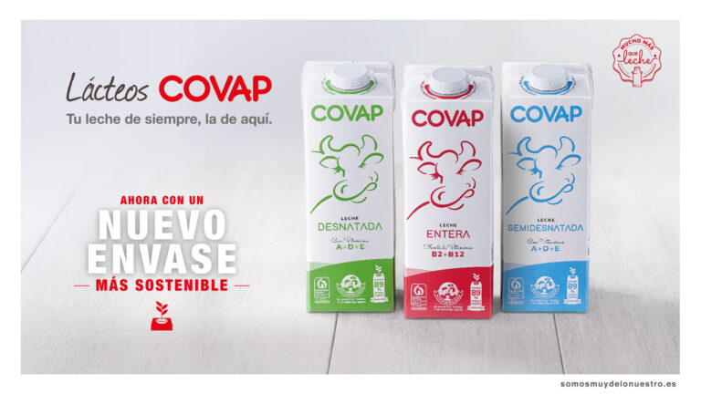 Lácteos COVAP lanza un nuevo envase compuesto por materiales de origen vegetal en su apuesta por la sostenibilidad
