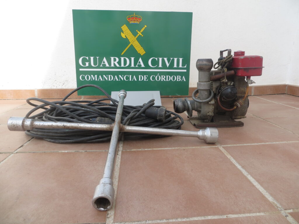 La Guardia Civil detiene en Pozoblanco a dos personas como presuntas autoras de un delito de robo con enseres y maquinaria agrícola